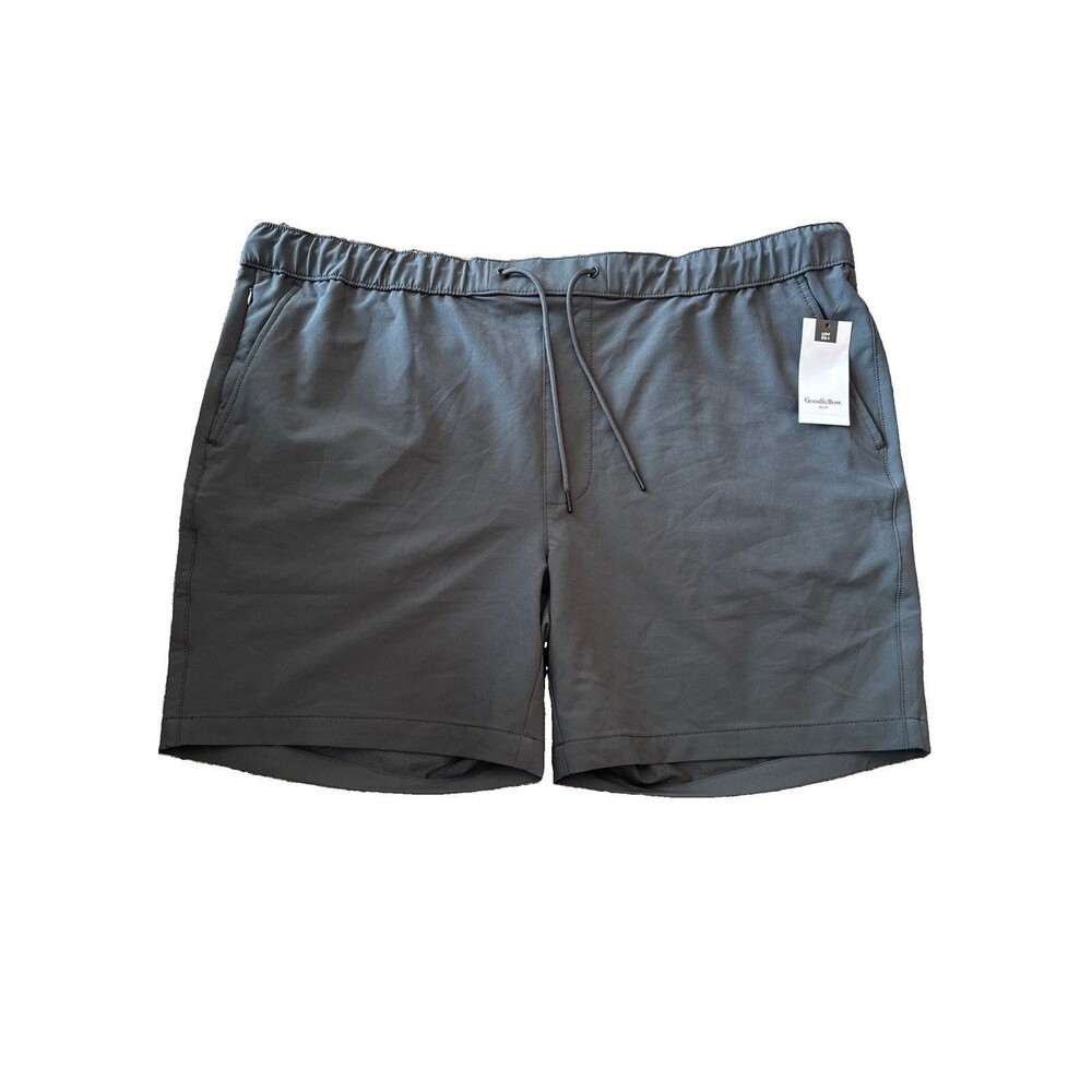 Men's Tech Jogger Shorts Size 2XL Spandex Gray Zip Pocket 46 Waist" Drawstring